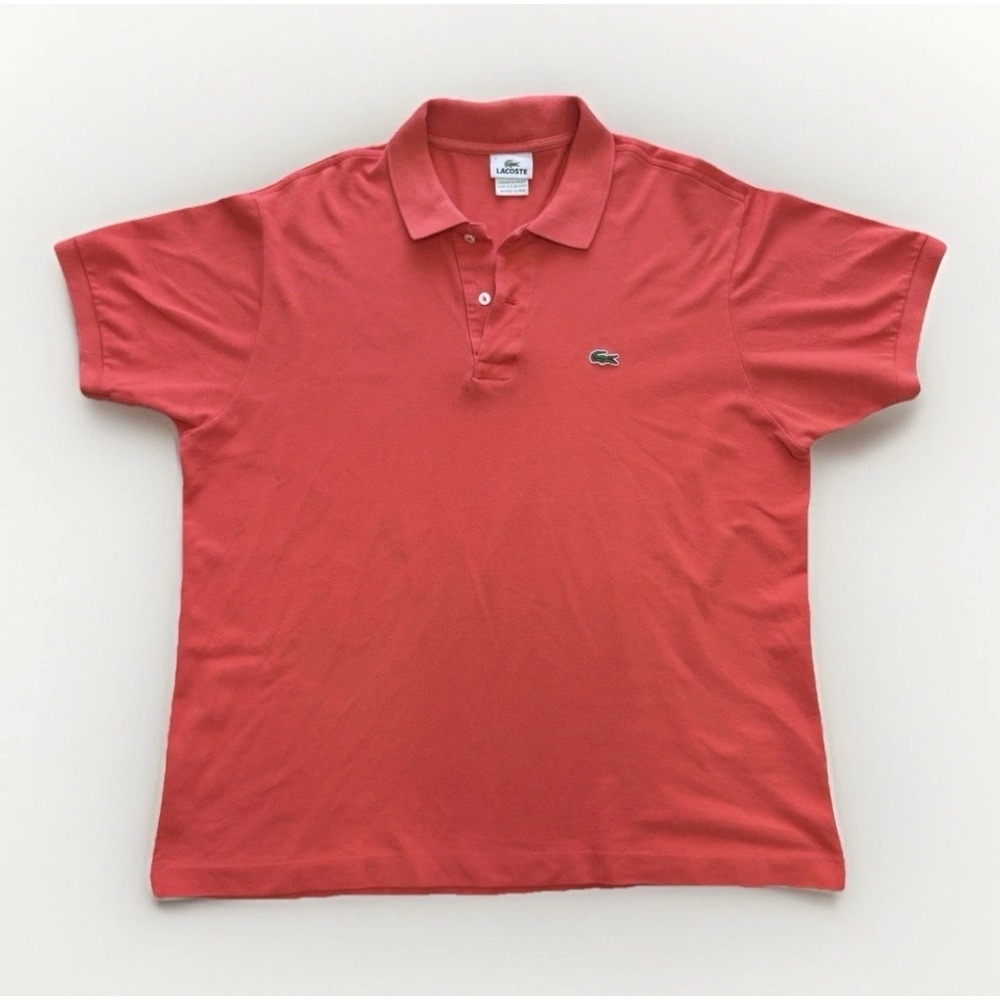 Lacoste Men's Polo Shirt Size 7 XXL Bundle Lot of 2 Red and Coral Classic Fit